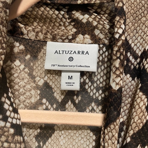 ALTUZARRA for Target Women's Brown Python Print Chiffon Blouse medium - Picture 8 of 11